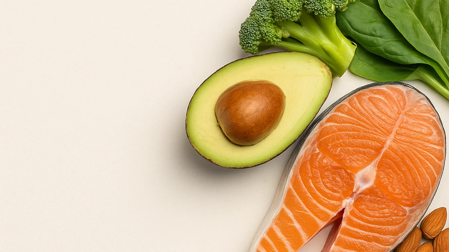 Piatto chetogenico con uova, avocado, salmone e verdure a foglia